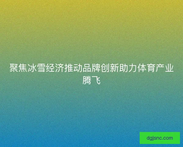聚焦冰雪经济推动品牌创新助力体育产业腾飞 聚焦冰雪经济推动品牌创新助力体育产业腾飞