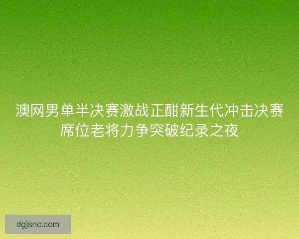 澳网男单半决赛激战正酣新生代冲击决赛席位老将力争突破纪录之夜